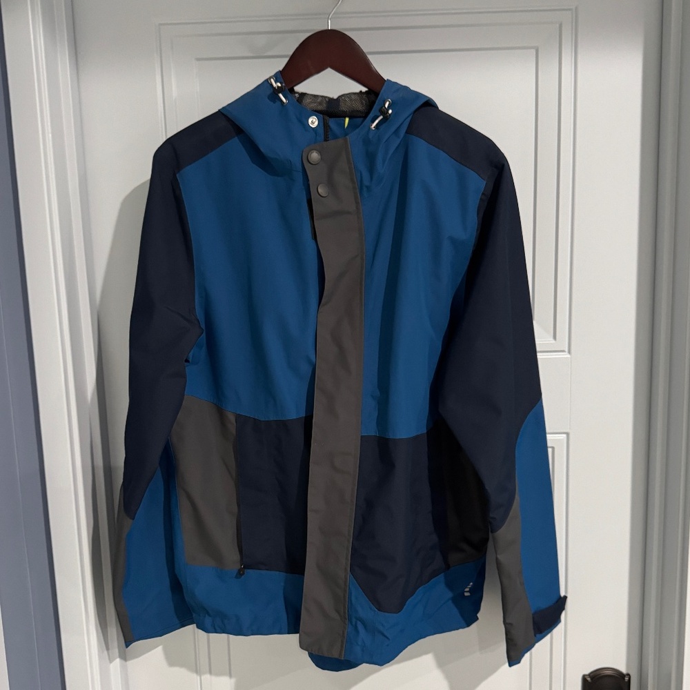 LANDS END Waterproof Squall Rain Coat M Blue Mesh Lining Jacket - Picture 3 of 13